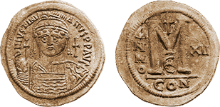 Justinian, Year 12 bronze follis