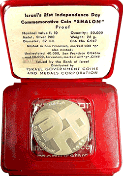 Fig 11. Israel 10 Lirot 1969 (S) in original red packet