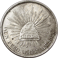 Fig 25. Mexico Peso 1898 (restrike of 1949)